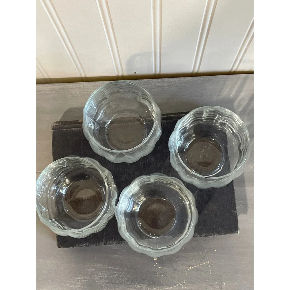 Libbey Crisa Samba Clear Ribbed Barrel‎ Rocks Glass Tumblers Etched Signature